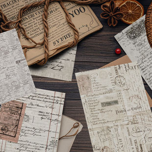 岐遇明信片 10张复古书信卡片明信片英文手帐房间背景墙装饰素材