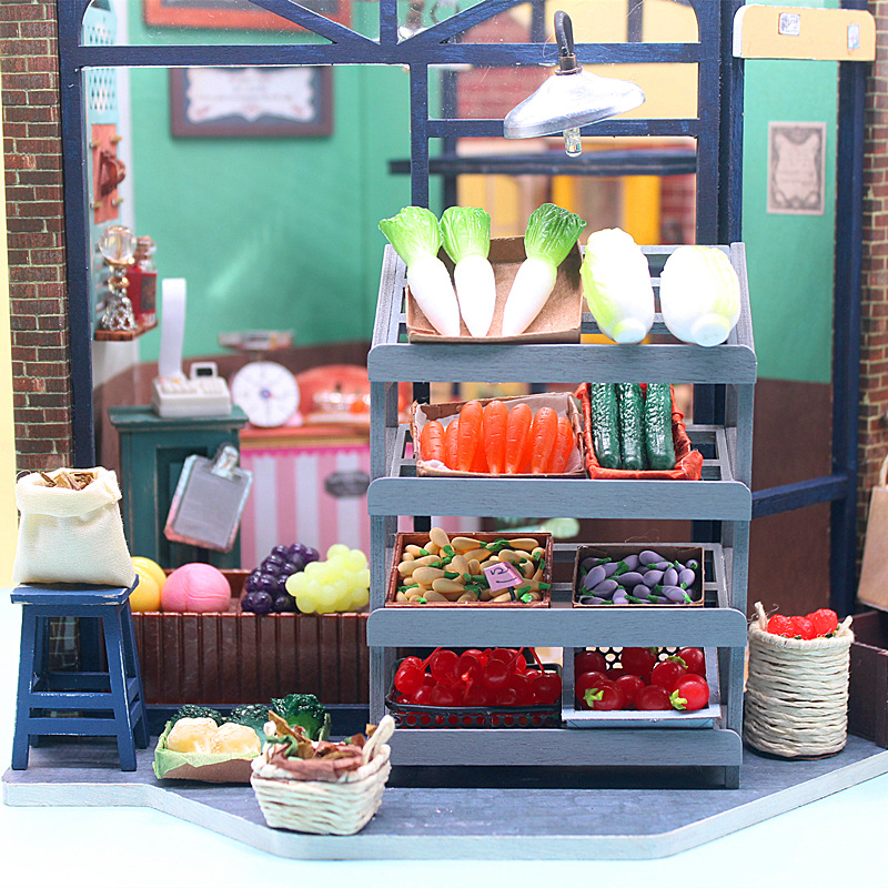 dollhouse仿真迷你立体水果蔬菜微缩食玩配件diy娃娃屋超市