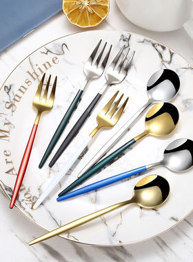 2026新款葡萄牙进口304不锈钢创意甜品餐具套装搅拌小勺叉子