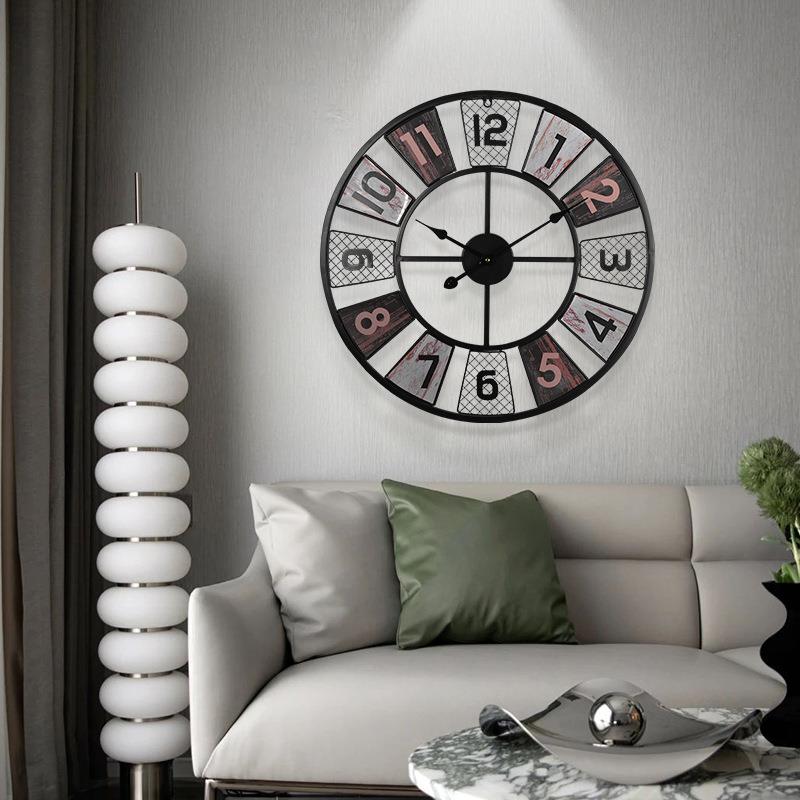 欧美式创意钟表客厅钟轻奢玄家用钟表约简FYH时钟铁艺挂关壁钟