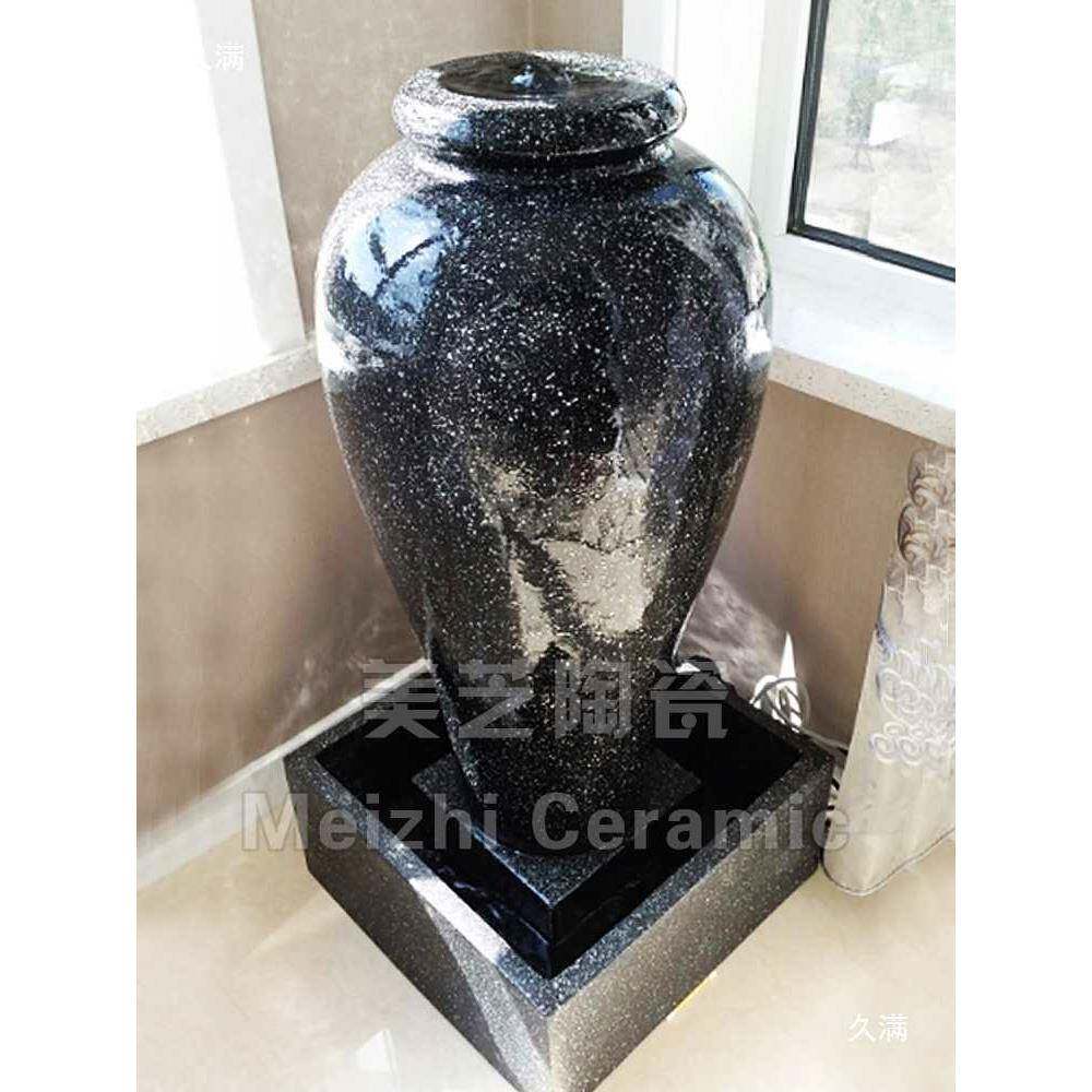 型涌水环陶罐自循流财生摆件喷水花瓶酒水店水KYD景观喷泉加湿器