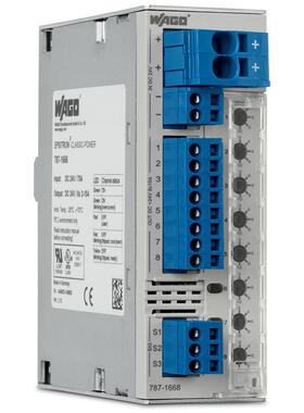 德国WAGO万可电子断LYP路器3/多4/6/8/10A6可调节道787-168