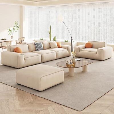 网豆块沙中小腐户型现代科技EBA布沙发客发厅组合意式极简沙红发