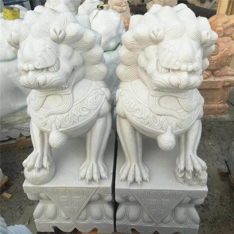 石子一对看墓门用青石地狮小号祠NUR家堂大门口酒店摆件