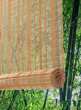 帘卷帘窗帘竹帘子竹C门帘隔断PVG装饰阳台客厅茶室中日式高遮遮阳