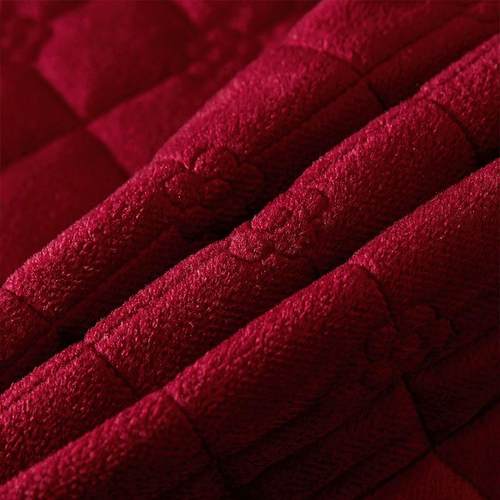 式蕾丝边加水晶绒夹棉加厚床裙式床罩单件床罩头加绒棉保YNR暖韩