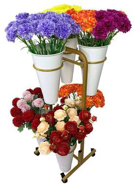 花店花架花展示鲜架摆摊PFS39540多层桶阶梯可移动带轮养花醒花架