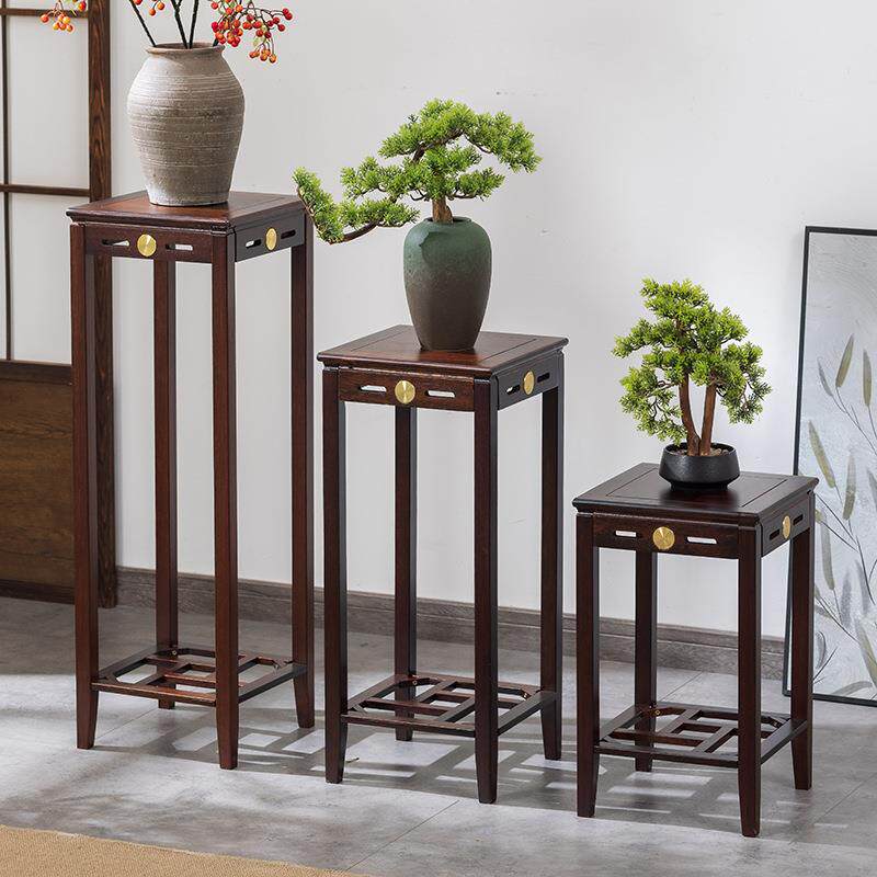 新中THP式架子客厅落地式萝花几内实木室花阳台高端花盆景架置绿