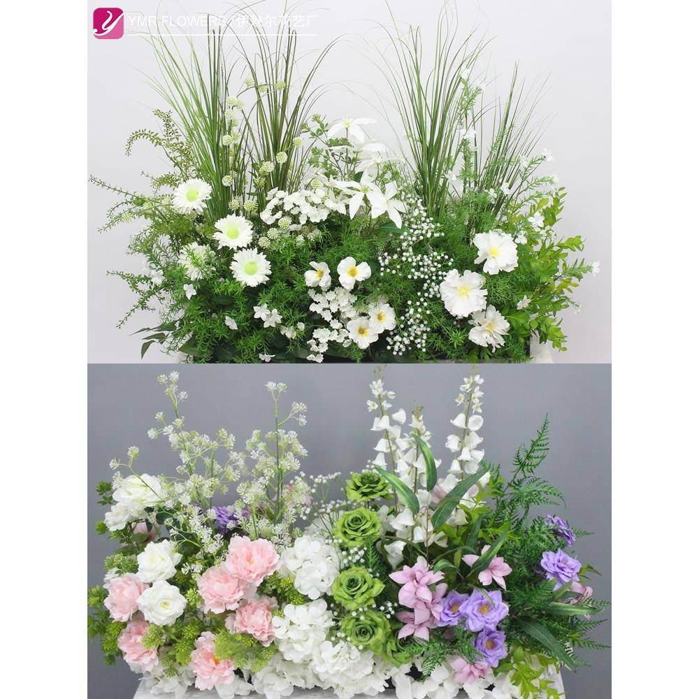 婚庆地排花森WZN系花台排装饰布置婚礼仿真花花路引花假T艺莫奈花
