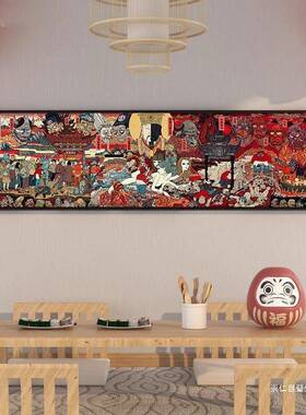 式百鬼夜喷绘装饰画挂床头壁画和QPX风行浮世绘装饰挂画日纹身工