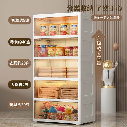 6BGO5面宽厚加儿童衣柜双门衣式特大号挂收纳柜开透明款婴儿宝宝