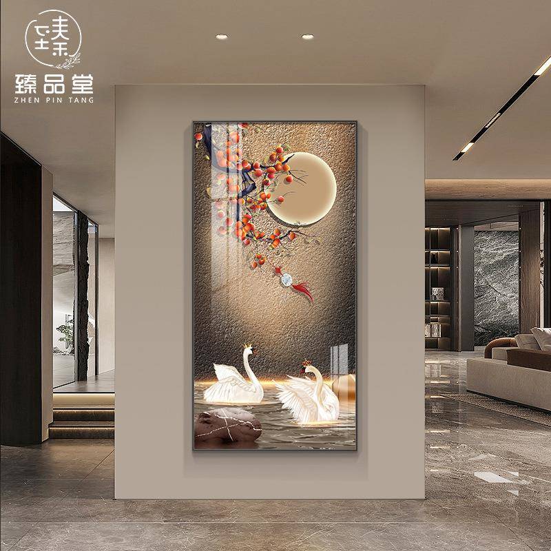 户门正对道墙画玄壁关入LJZ装饰画画现代简约轻奢高档走廊过家装