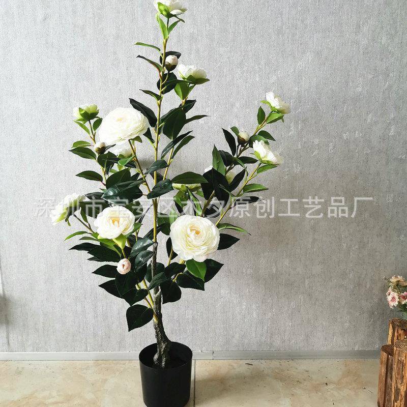 真山茶花仿树仿仿茶花盆009栽绿植真园林景观盆景商场酒店餐厅真