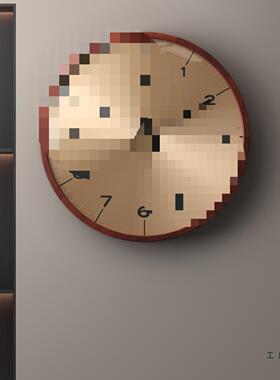 胡桃木装饰钟钟客挂厅2052年新款实钟表挂墙时F98H5T6T木钟家用大