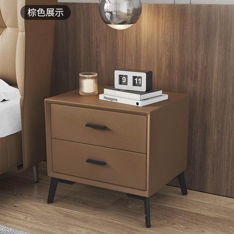 极XJF实床头柜皮实木简抽家用床边奢柜轻卧室床边几客木厅沙发收