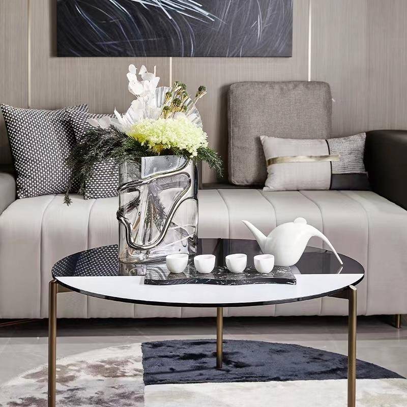 透描金客玻璃YRC花器摆件样板房楼部卧售室书房厅餐明厅桌面软装