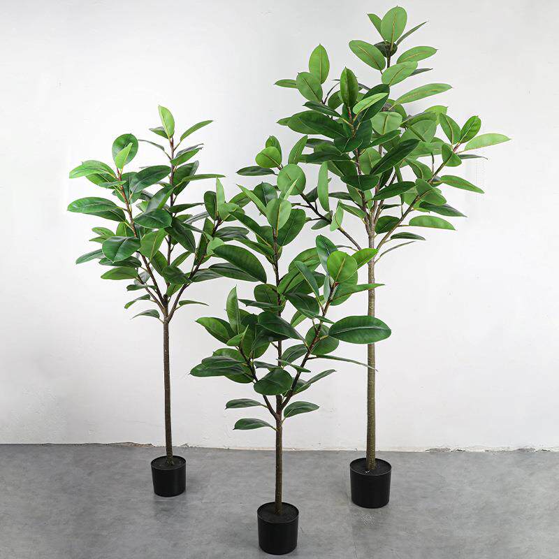 BND真仿直杆橡皮树琴植叶榕景盆家居客厅仿真绿落地摆件家居装饰