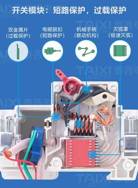 泰窄型三相四线漏漏NJX电保护器3P+N电空开关西小型断路器TXB7气L