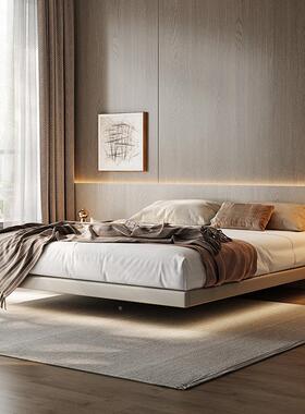 悬意式极简无床头浮VLD床简约轻奢皮床主卧现代简约人床极简双双