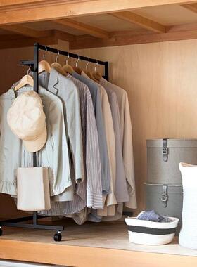 工厂新理产VGX双杆式落地衣架居万向轮可移动挂衣架家卧室衣物整