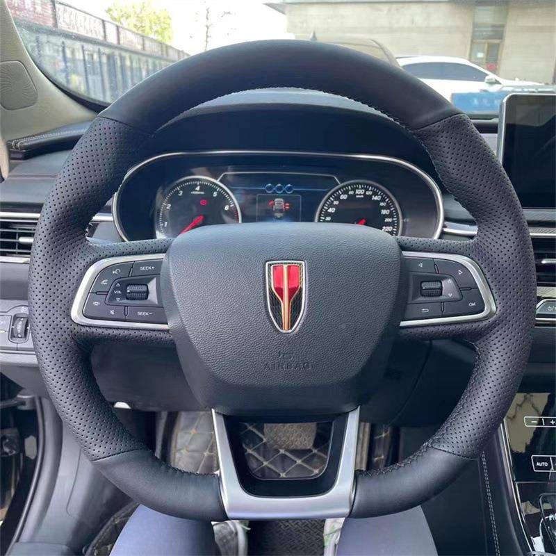 202经5款红旗H5手缝方盘套H5典HS5S向7HH7H9EQMMCM5专用手缝把套