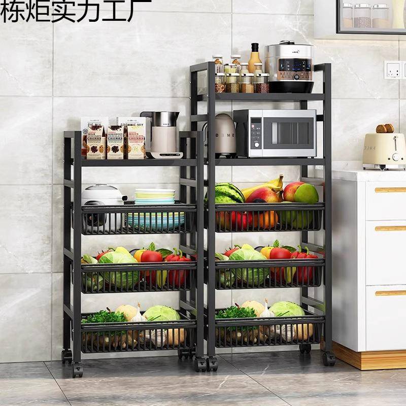 家XIH用简易蔬菜架收纳架钢储物架锈不架子厨房置物架落菜篮子地