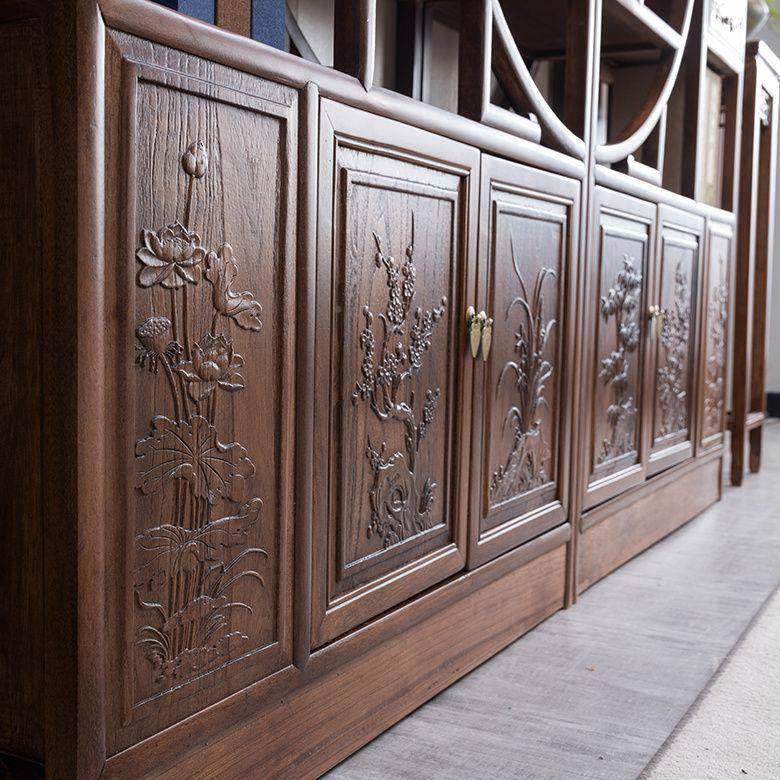 中式木菠萝格木博KHS古架多宝架阁书架展示厅架酒隔断玄实关柜客