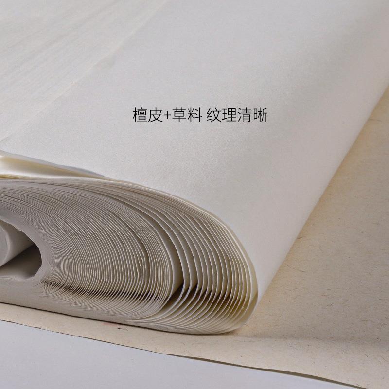 书法作品国展纸檀皮宣纸书法纸半生半熟加厚国画手工古法宣纸
