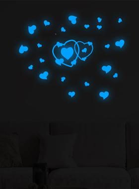 YG44爱夜光贴纸女心LJY孩房卧室7自粘荧光间贴画墙贴客厅宿舍装饰