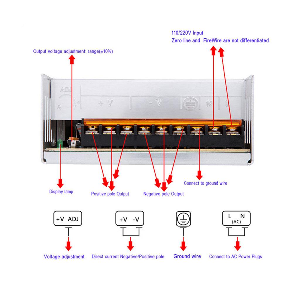 流交转直流5V6变0A300W足功率电源led显示屏LHB动电源压器5V驱60A
