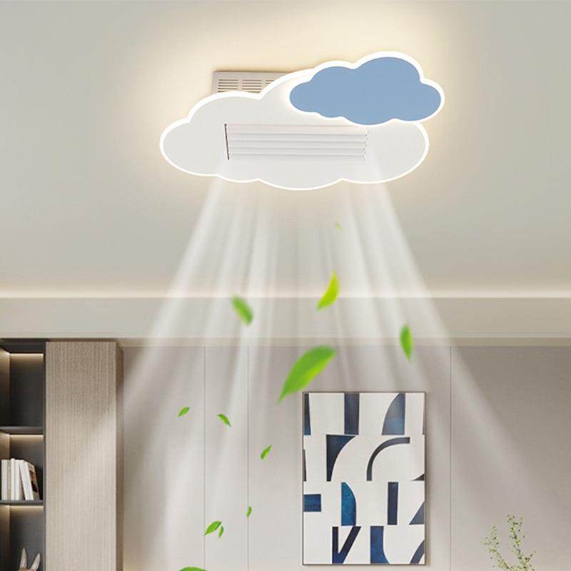 2童025款新滚筒儿式无叶风扇灯卧室NSP房全光谱静音电扇一体吊扇