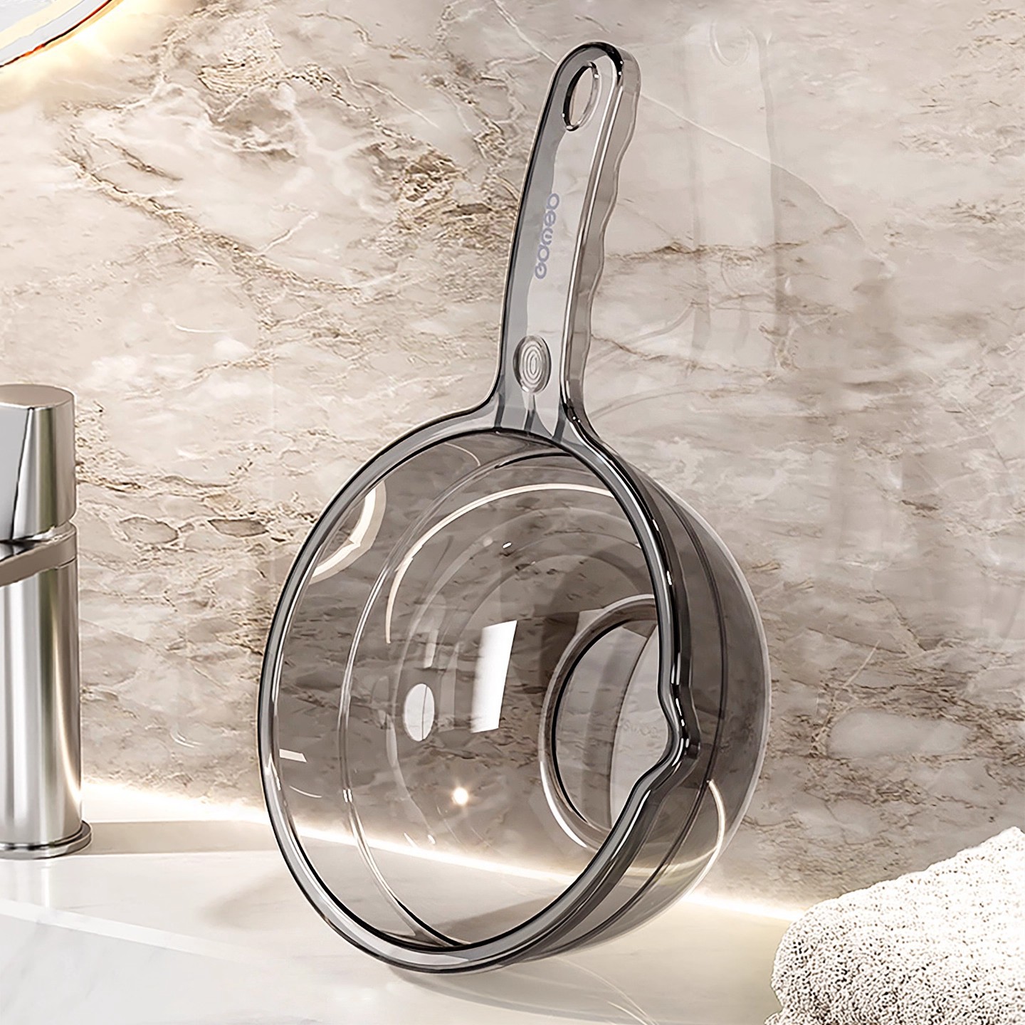 家用水瓢加深加厚长柄厨房大号水勺瓢透明洗头勺子浇菜舀水瓢塑料