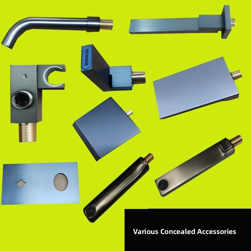 需定制隐藏式水龙头配件全铜不锈钢壁挂式淋浴支架软管顶部喷杆下