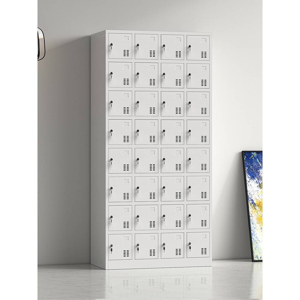 需定制32门员工储物柜子带锁铁皮更衣柜多格碗柜工厂车间手机柜换