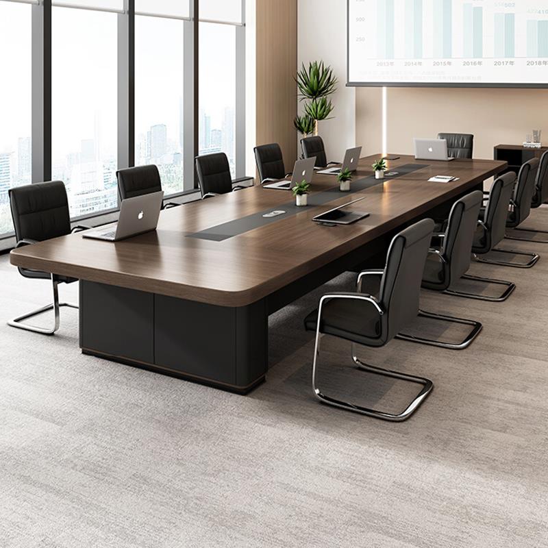 需定制新款办公会议桌长桌现代简约会议室桌椅组合长条桌洽谈员工
