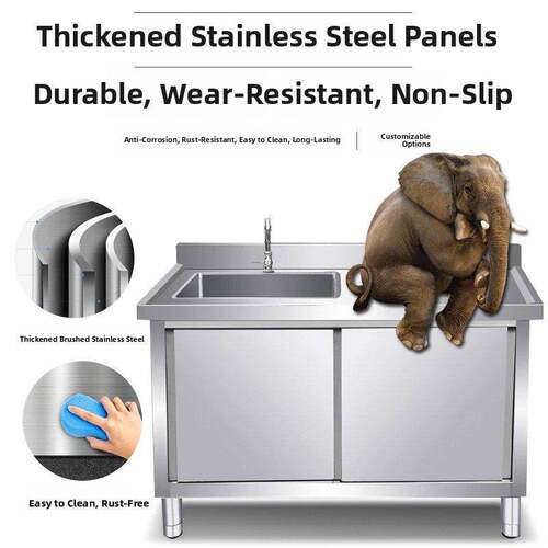 需定制不锈钢水池柜水槽柜厨房洗菜池盆一体柜洗碗池商用家用定制