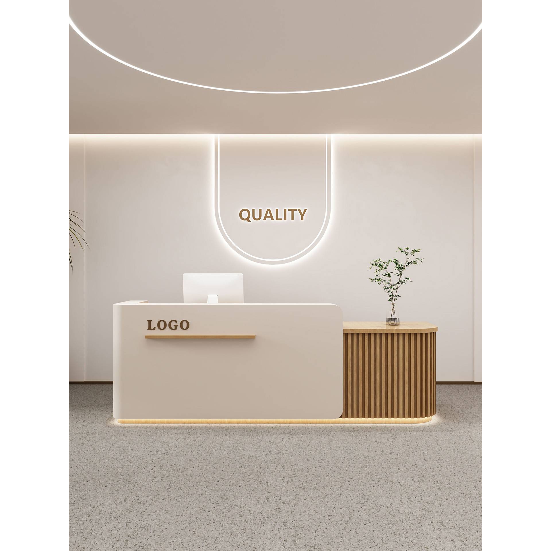 需定制培训机构吧台美容院收银台公司前台接待台舞蹈室服装店原木