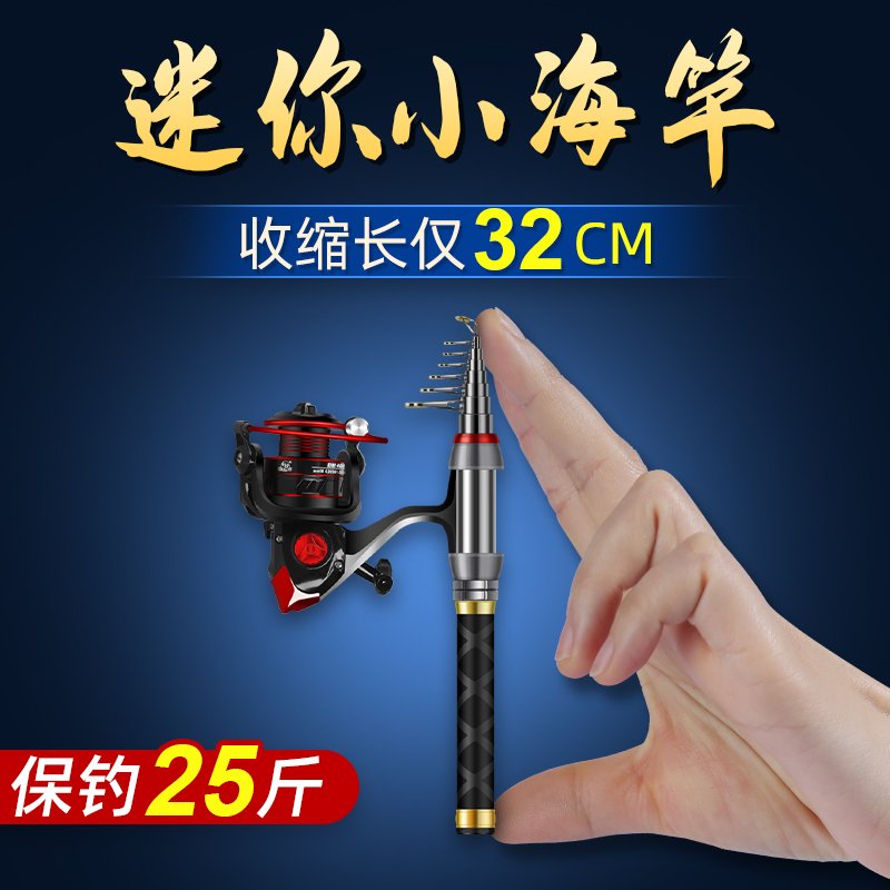 迷你小海竿短节海杆抛竿超硬船竿便携远投单海钓鱼竿小甩杆