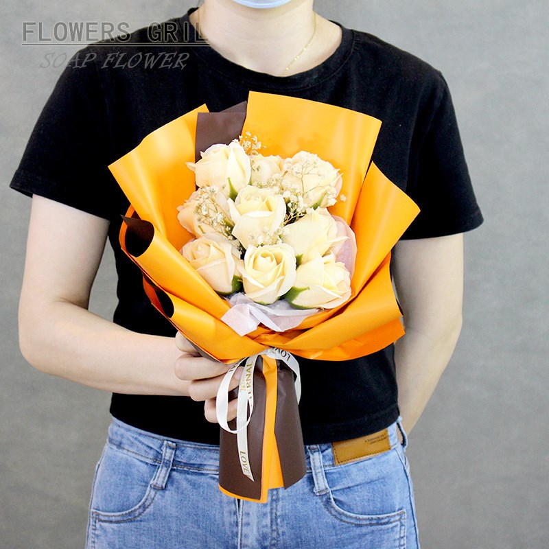 速发永生玫瑰朵七夕情人节创意花束520生日礼物香皂花送友玫瑰花