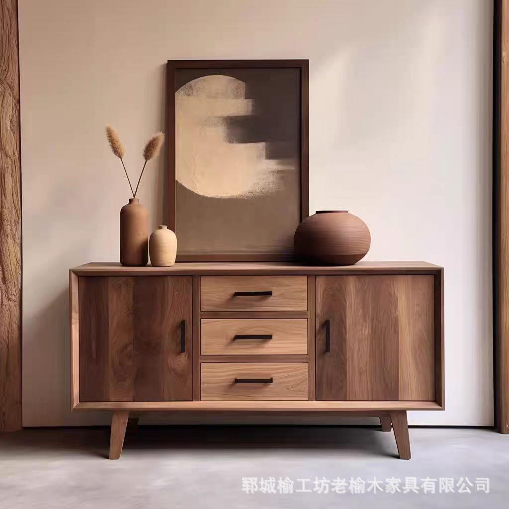 中式老榆木斗柜客厅靠墙收纳储物柜玄关摆件柜小型电视柜实木柜子