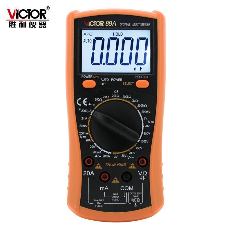 胜利万用表VC89A测电压电阻电流电容二极管VC89B可测温度