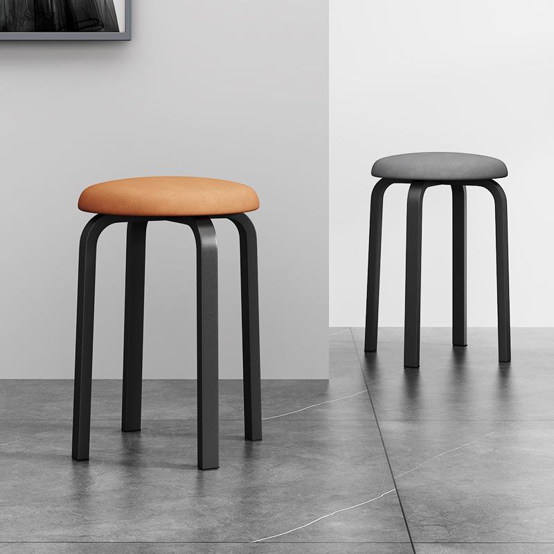 可叠放轻奢餐厅椅子餐桌凳家用小凳子化妆凳矮凳简约现代备用圆凳