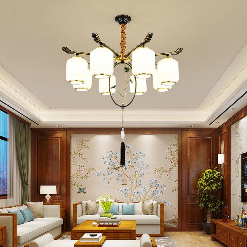 新中式吊灯全铜客厅灯现代简约2020新款卧室餐厅书房中国风别墅灯