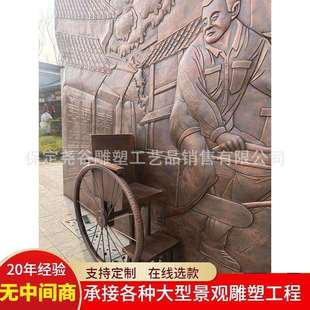 大型锻铜浮雕影壁墙立体园林景观墙壁装饰铜板画纯铜创意照壁装饰