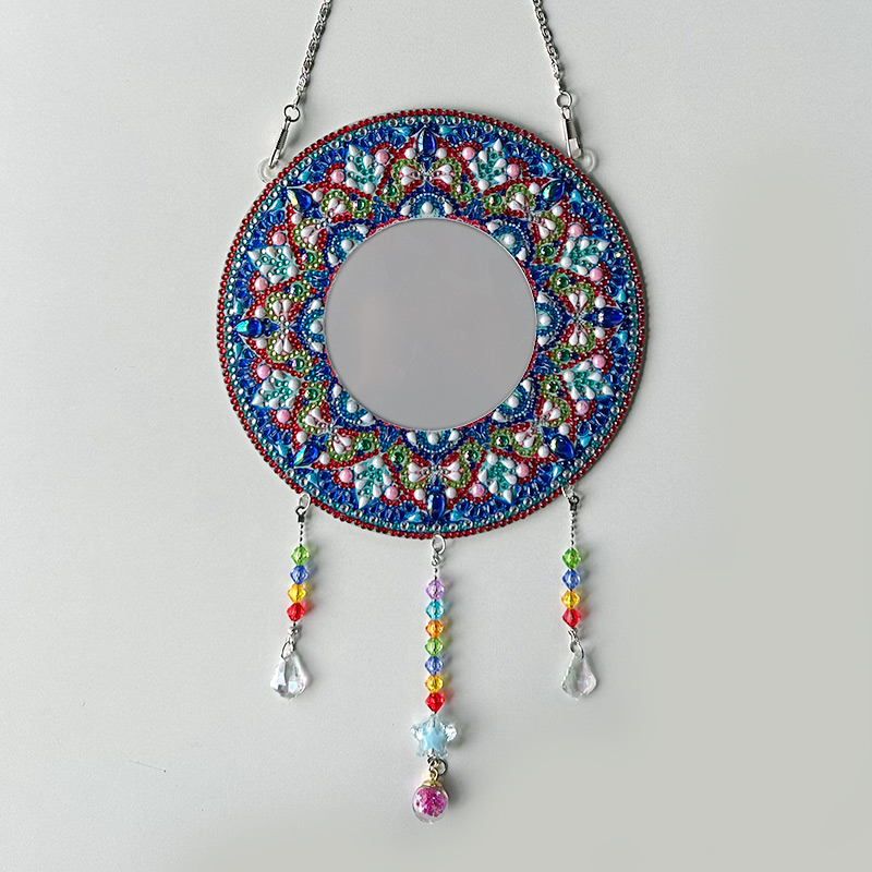 KS钻石画新款挂件带镜子风铃装饰单V面DIY手工