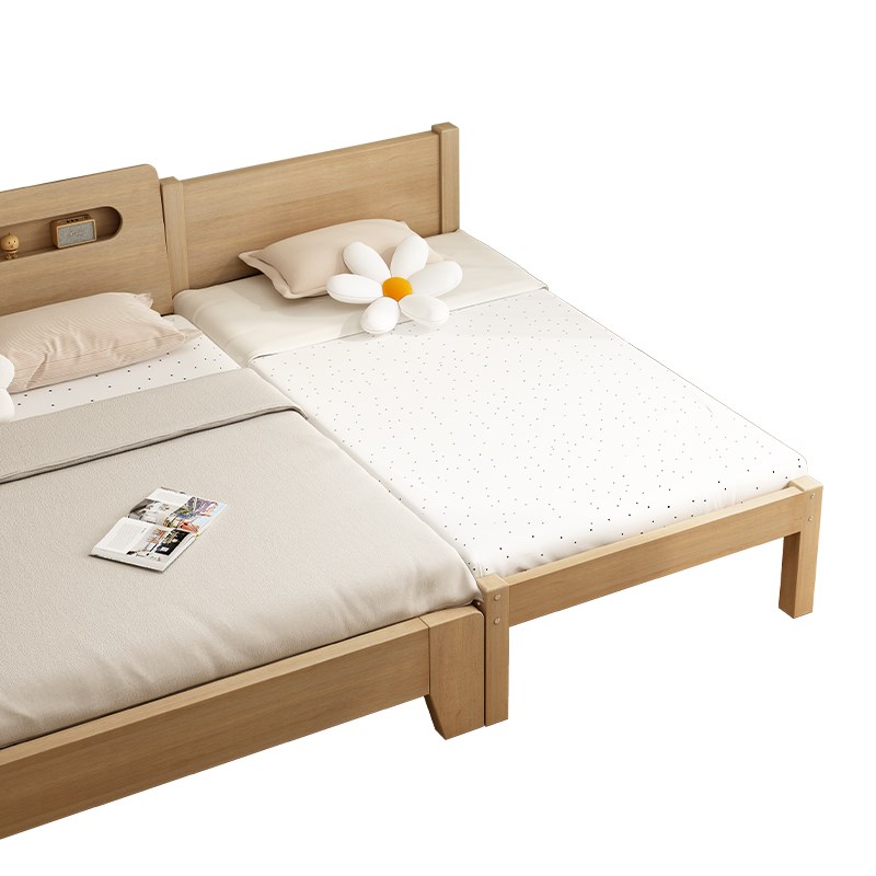 实木儿童拼接床婴儿床拼r接大床加宽床边床可定制男女孩宝宝单人