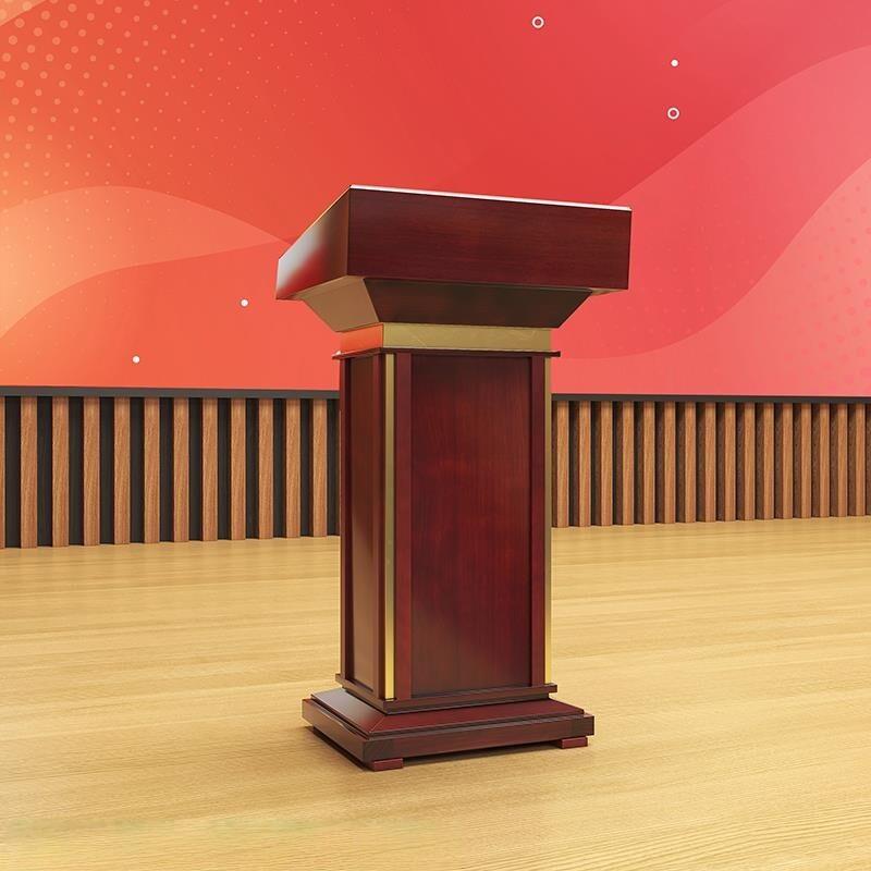 演讲台发言台实木讲台桌领导主席接待台主持会议室报告厅讲话木质图片