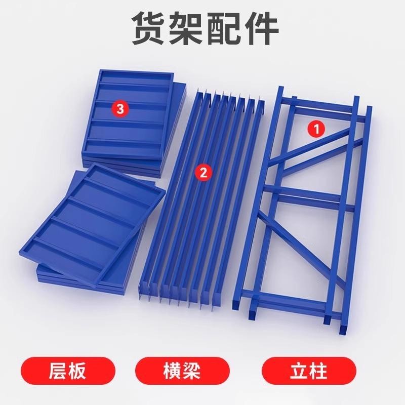 需定制仓储货架层板立柱横梁轻型中型重型配件增加隔板自由组合置