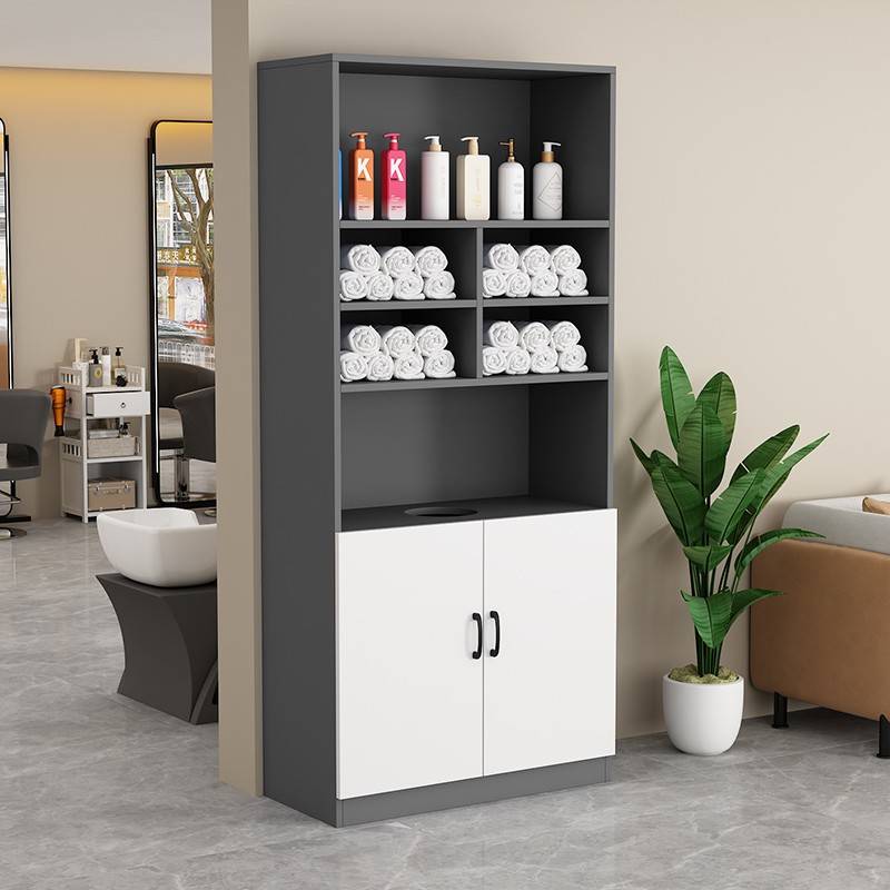 需定制毛巾柜美发店顾客存包柜美容院产品展示柜理发店一体隔断柜