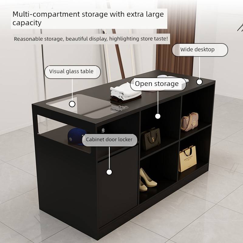 需定制服装店玻璃中岛展示台流水台饰品摆件女装店铺陈列摆放桌子